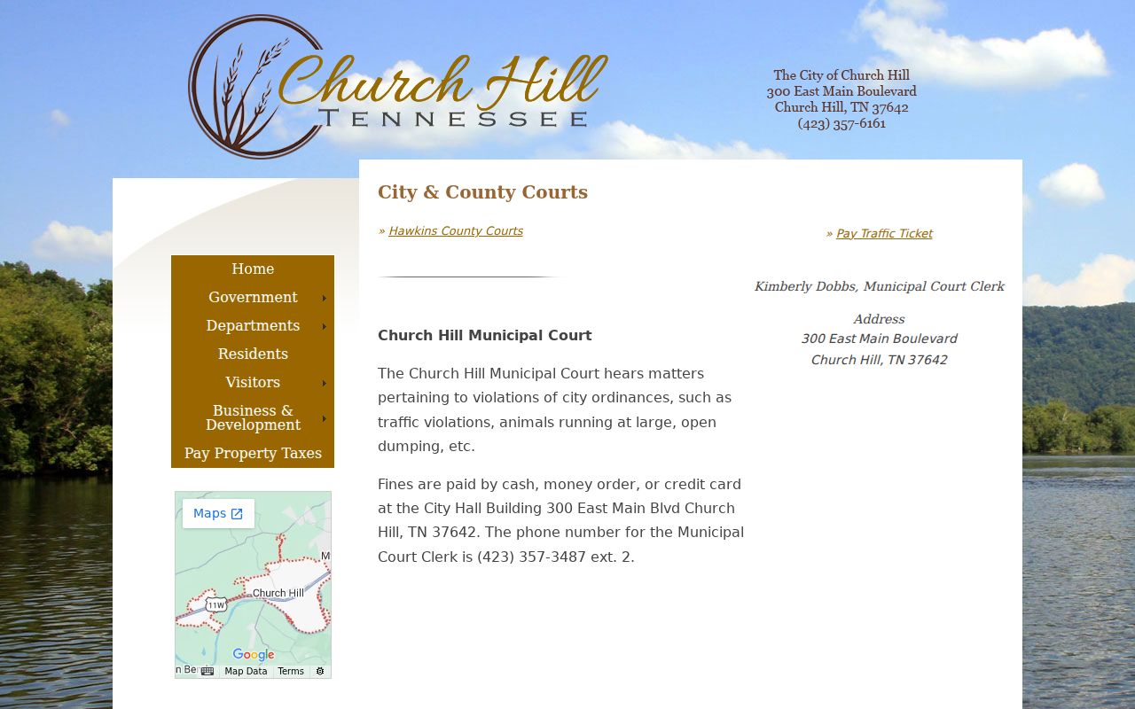 Church Hill Municipal Court criminal and citation records information