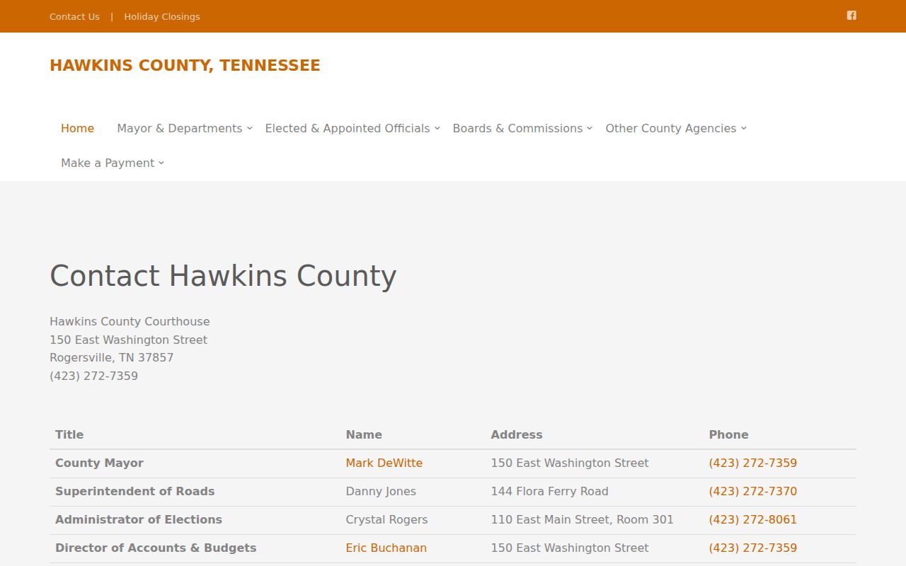 Hawkins County arrest lookup sheriff and jail contacts