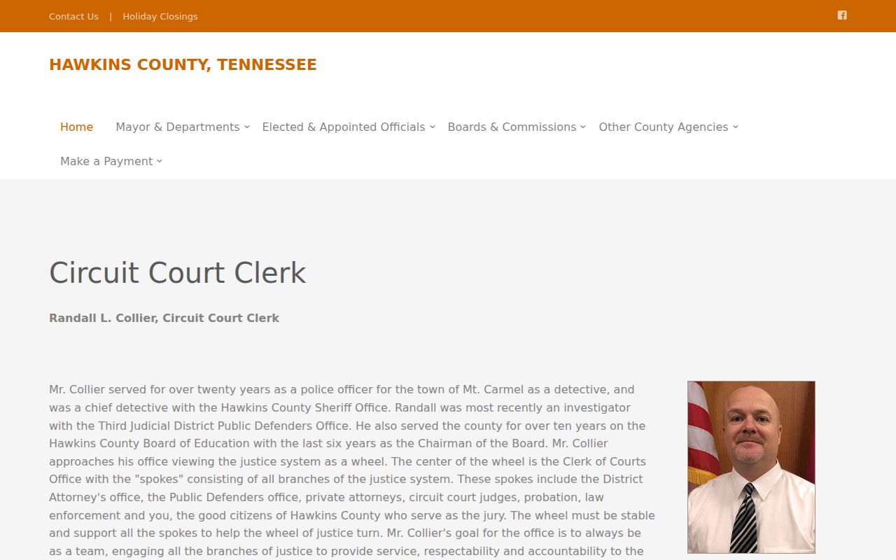 Hawkins County criminal court case clerk office information