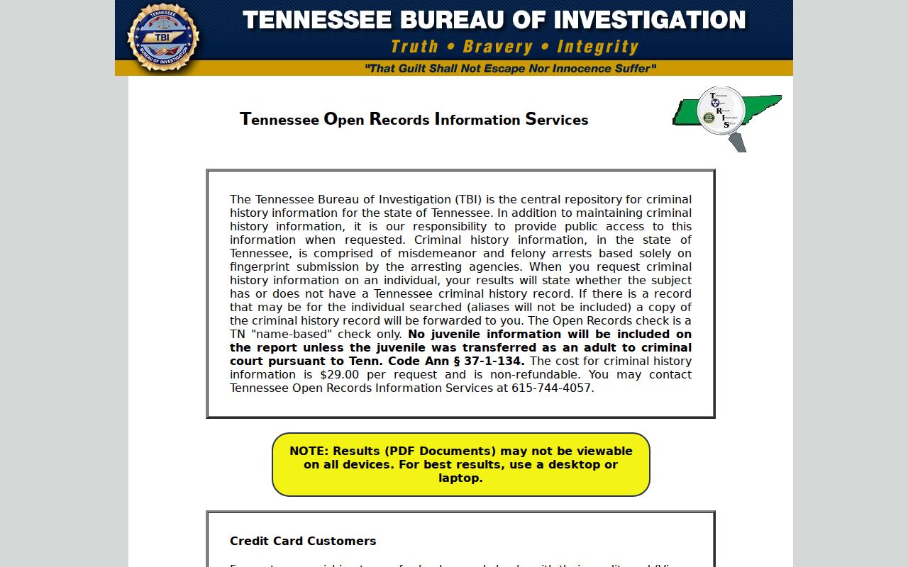 Hawkins County criminal history TORIS name check portal